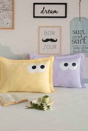 L'essentiel linge de maison Juego de Fundas de Almohada Oxford, Amarillo y Lila